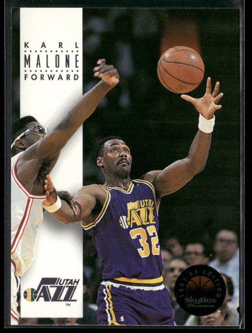 Karl Malone Player Lot Bundle 10 Basketball Cards KM001 Utah Jazz back