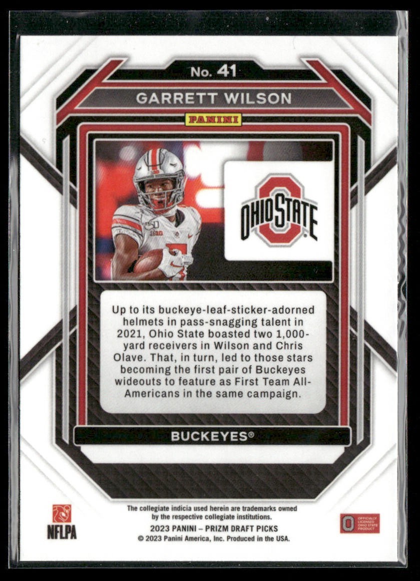 Garrett Wilson Player Lot Bundle 10 Different Football Cards GW002 Jets 4 RC back