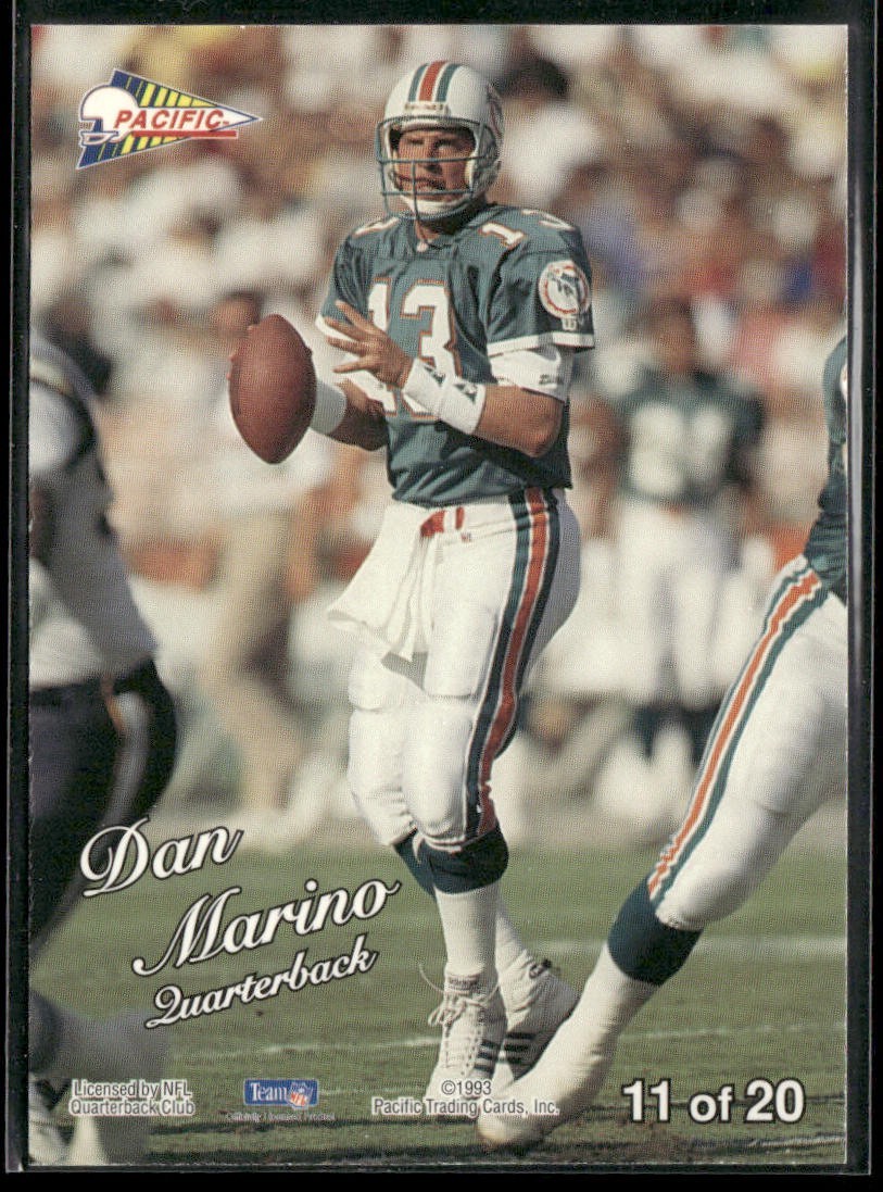 Dan Marino Player Lot Bundle 10 Different Football Cards DM001 Dolphins back