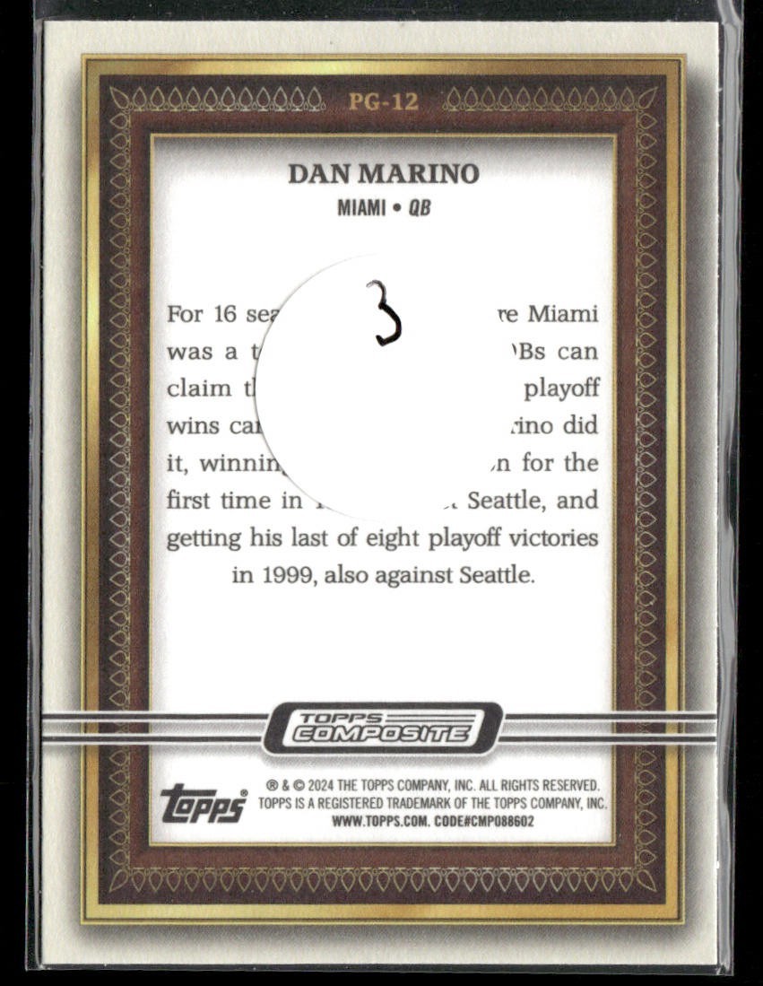 Dan Marino Player Lot Bundle 10 Different Football Cards DM006 Dolphins back