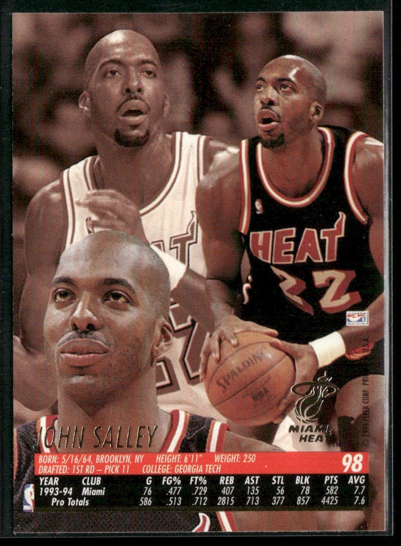 John Salley Player Lot Bundle 10 Basketball Cards JS002 Heat Pistons back