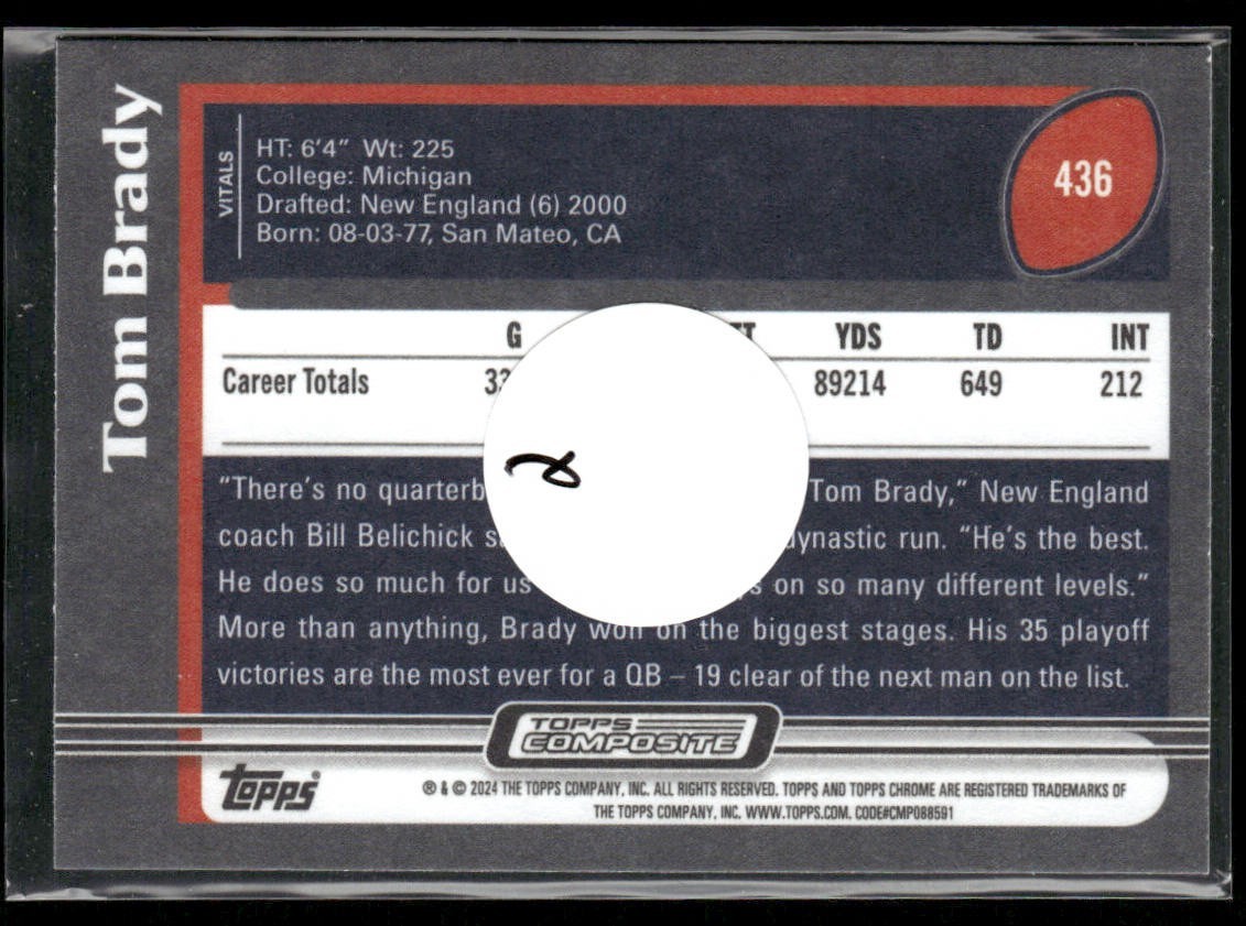 Tom Brady Player Lot Bundle 10 Different Football Cards TB001 Patriots back