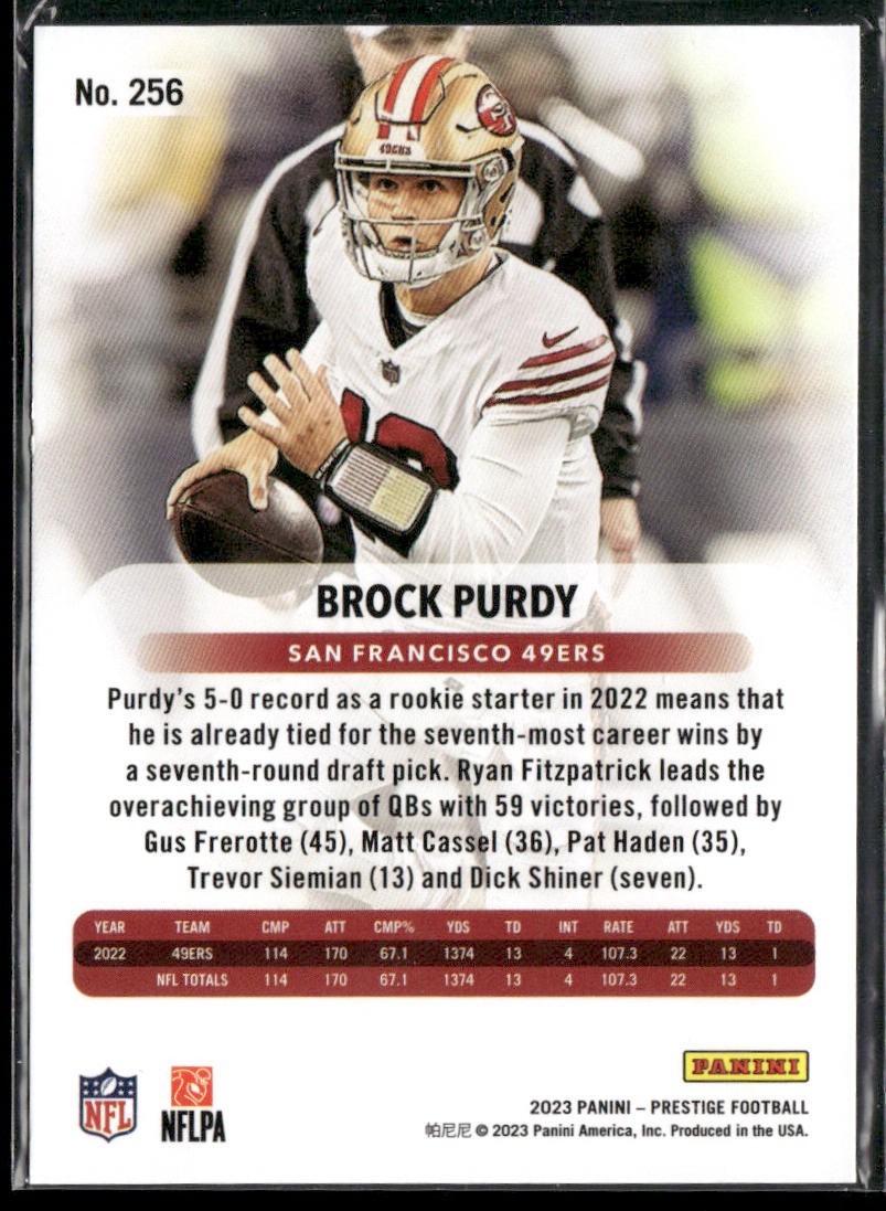 Brock Purdy Player Lot Bundle 10 Different Football Cards BP001 49ers back