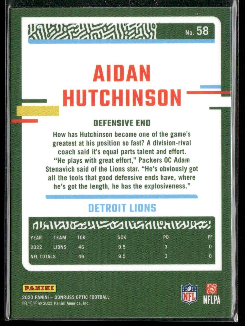 Aidan Hutchinson Player Lot Bundle 10 Different Football Cards AH002 Lions 6RC back