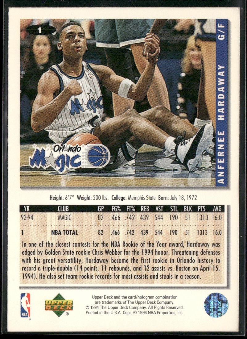 Anfernee "Penny" Hardaway Player Lot Bundle 10 Basketball Cards AH002 1 RC Magic back
