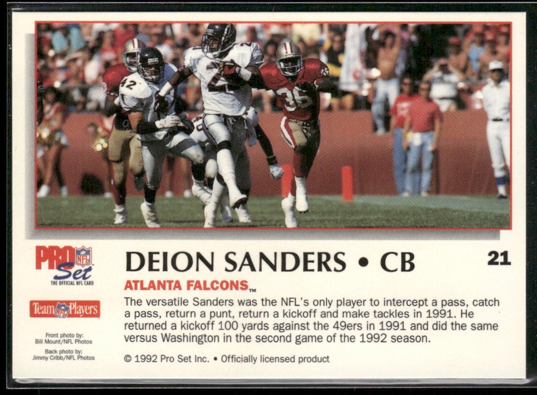 Deion Sanders Player Lot Bundle 10 Different Football Cards DS004 Falcons 49ers back