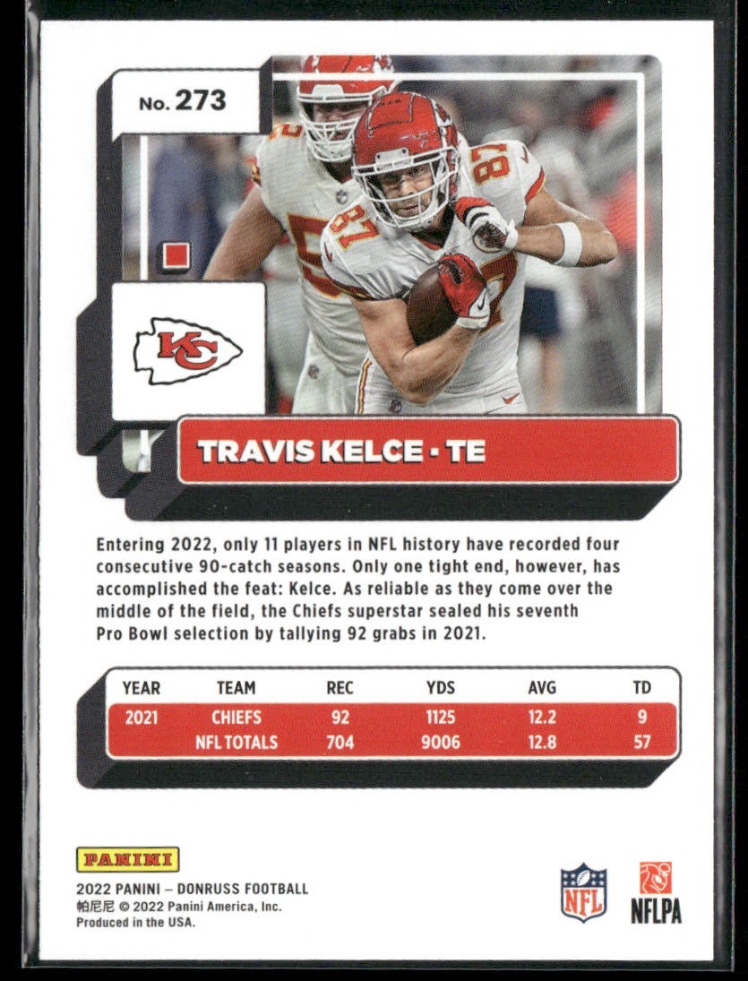 Travis Kelce Player Lot Bundle 10 Different Football Cards TK002 Chiefs back