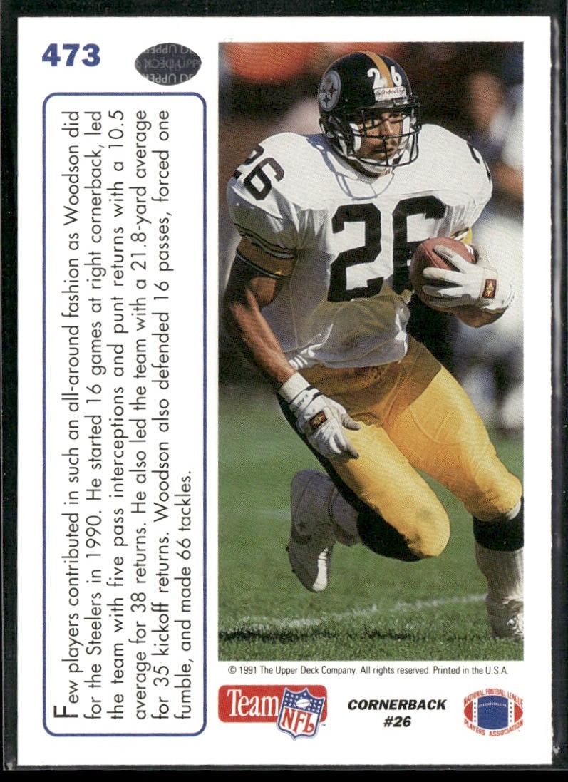 Rod Woodson Player Lot Bundle 10 Different Football Cards RW003 Steelers back