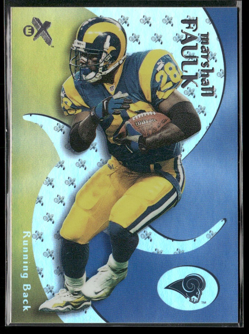 Marshall Faulk Player Lot Bundle 10 Different Football Cards MF002 2 RC back