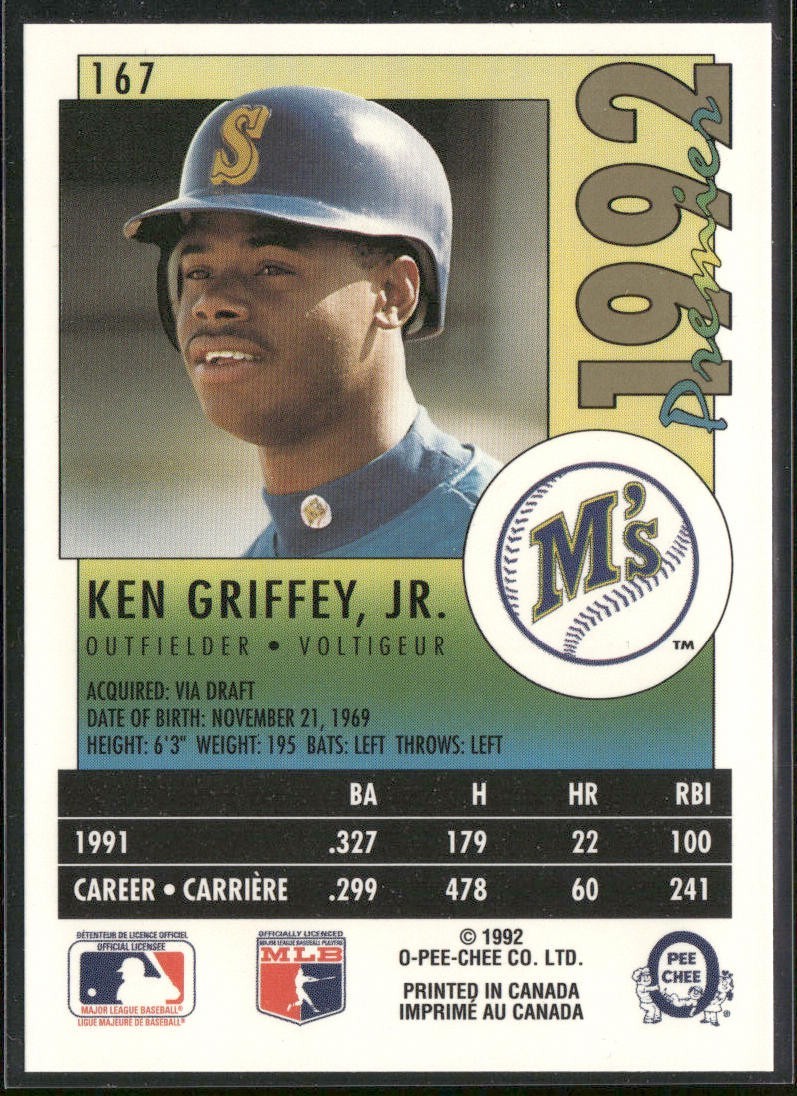 Ken Griffey Jr. Player Lot Bundle 10 Different Baseball Cards KGJ001 Mariners back