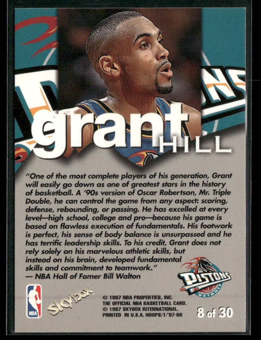 Grant Hill Player Lot Bundle 10 Basketball Cards GH002 Pistons 1 RC back