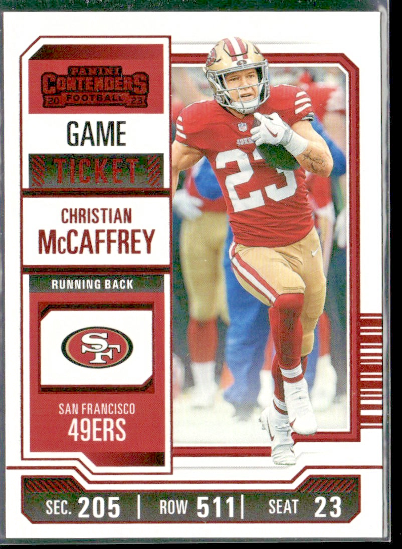 Christian McCaffrey Player Lot Bundle 10 Different Football Cards CM003 back