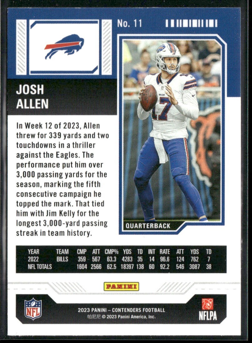 Josh Allen Player Lot Bundle 10 Different Football Cards JA001 Bills back