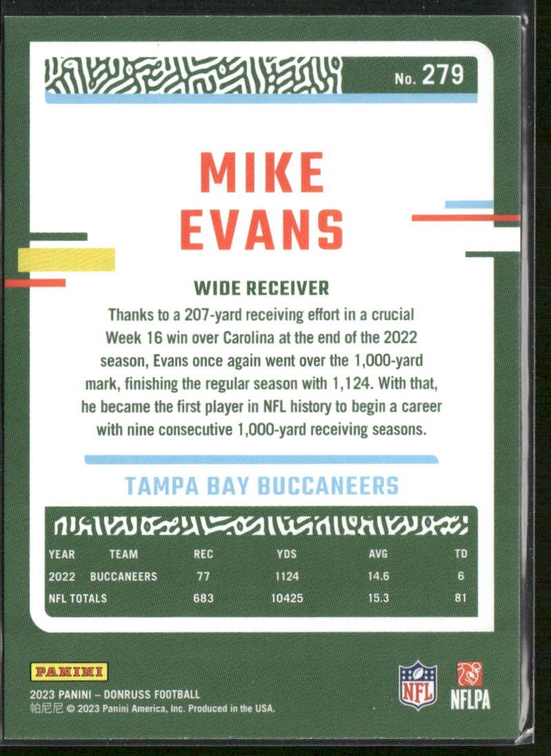 Mike Evans Player Lot Bundle 10 Different Football Cards ME001 Buccaneers back