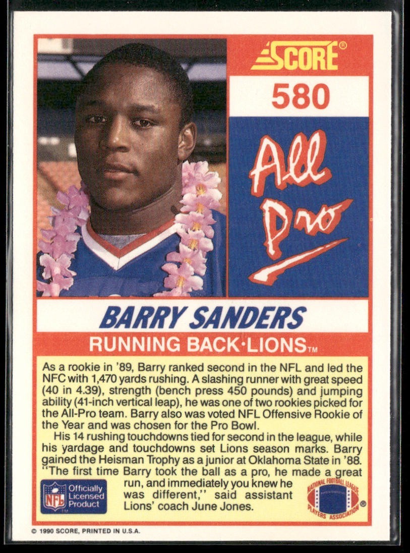 Barry Sanders Player Lot Bundle 10 Different Football Cards BS008 Lions back