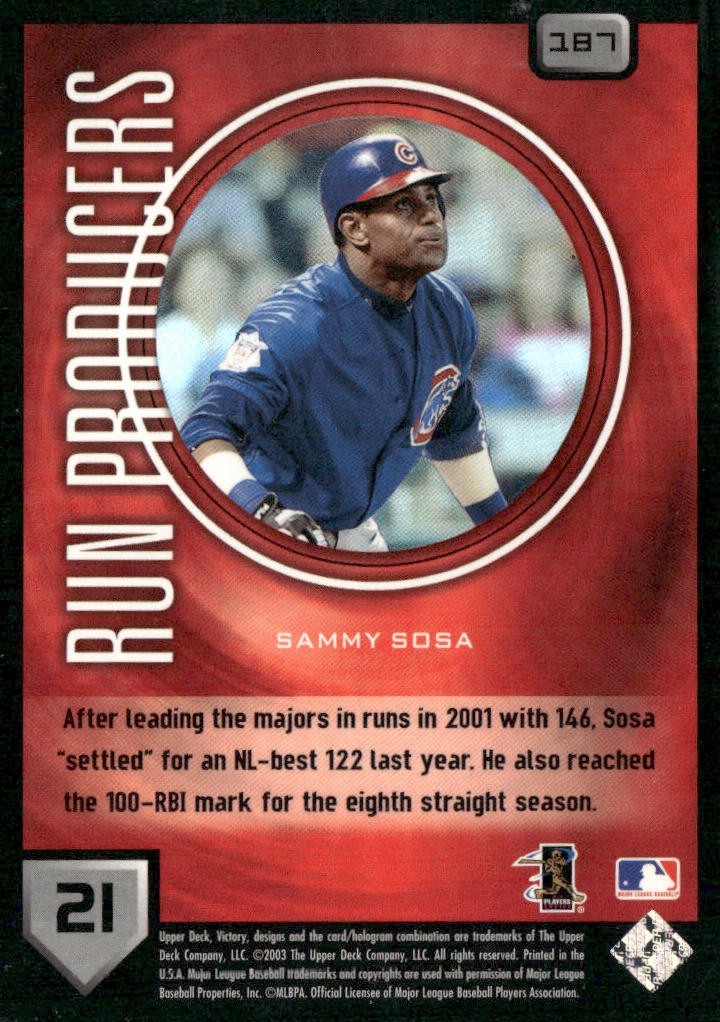 Sammy Sosa Lot Bundle 10 Different Baseball Cards SS001 Cubs back