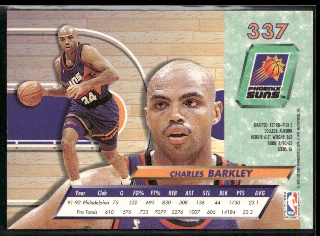 "Sir" Charles Barkley Player Lot Bundle 10 Basketball Cards CB005 Suns Sixers back