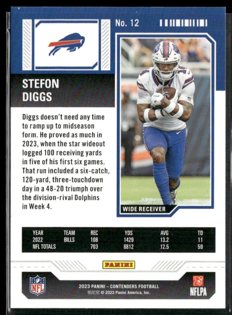Stefon Diggs Player Lot Bundle 10 Different Football Cards SD003 Bills Vikings back