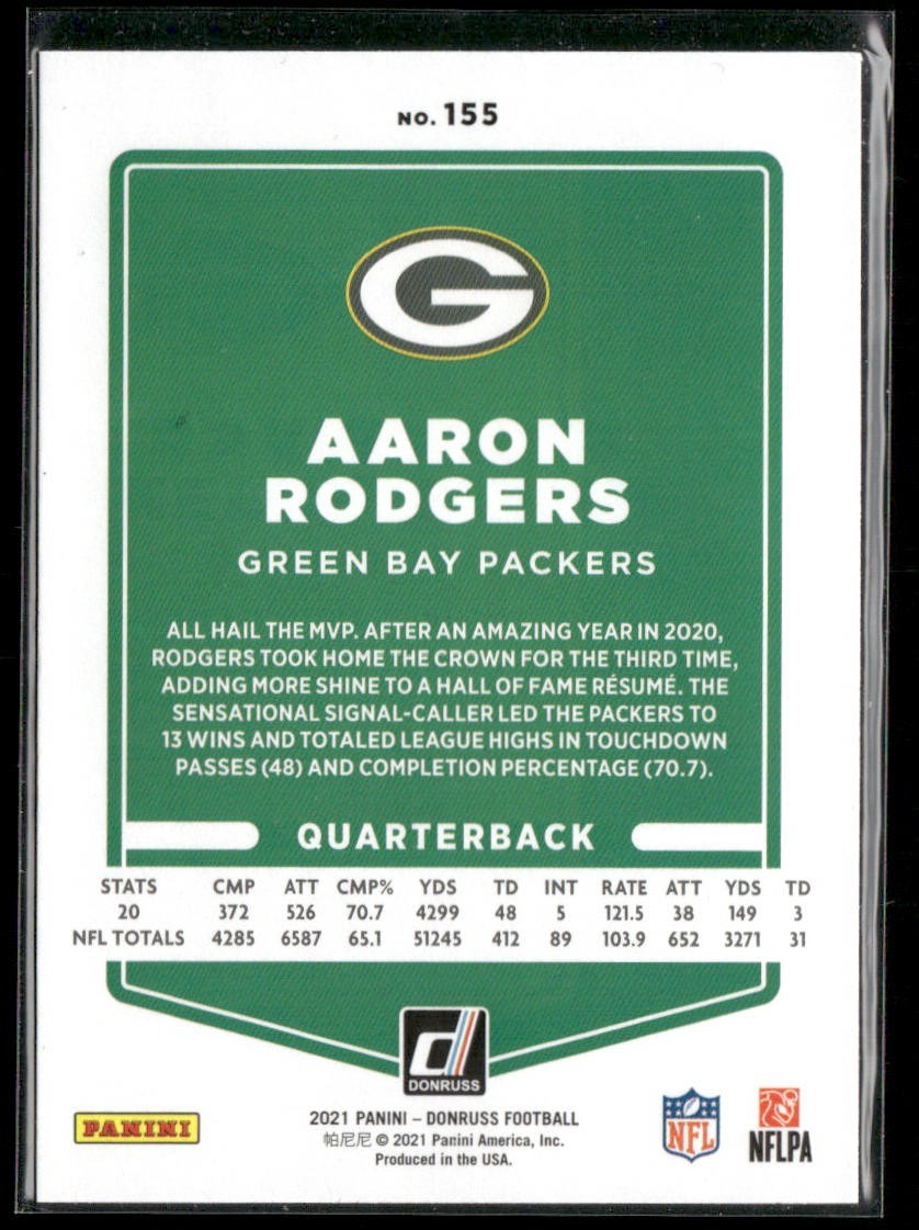 Aaron Rodgers Player Lot Bundle 10 Different Football Cards AR003 Packers Jets back