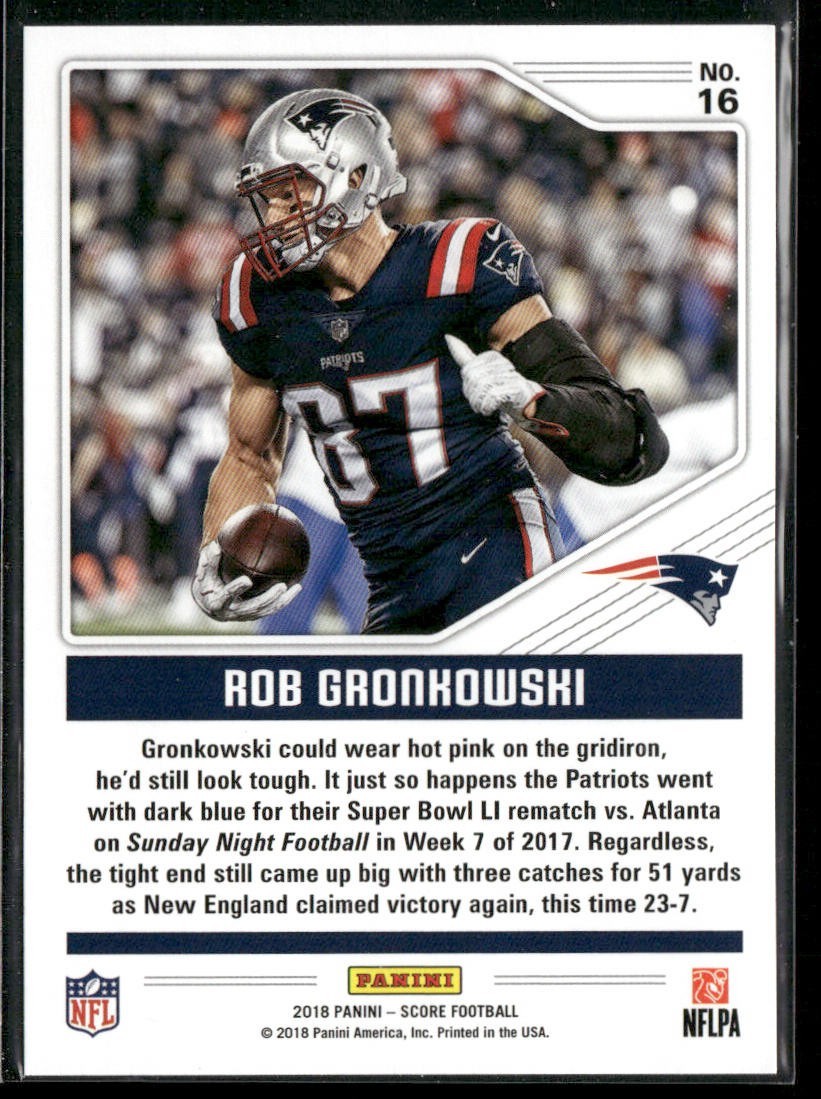 Rob Gronkowski Player Lot Bundle 10 Different Football Cards RG001 Patriots back