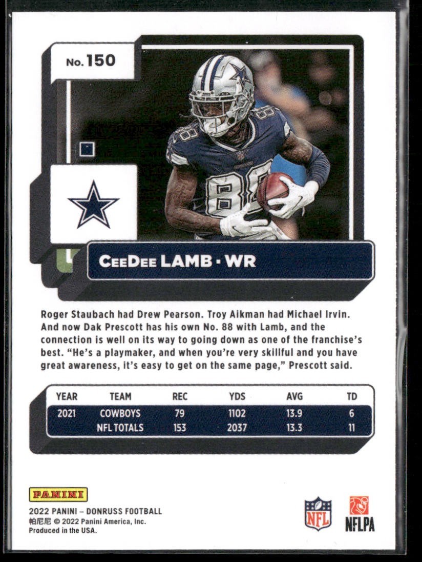 CeeDee Lamb Player Lot Bundle 10 Different Football Cards CDL001 Cowboys back