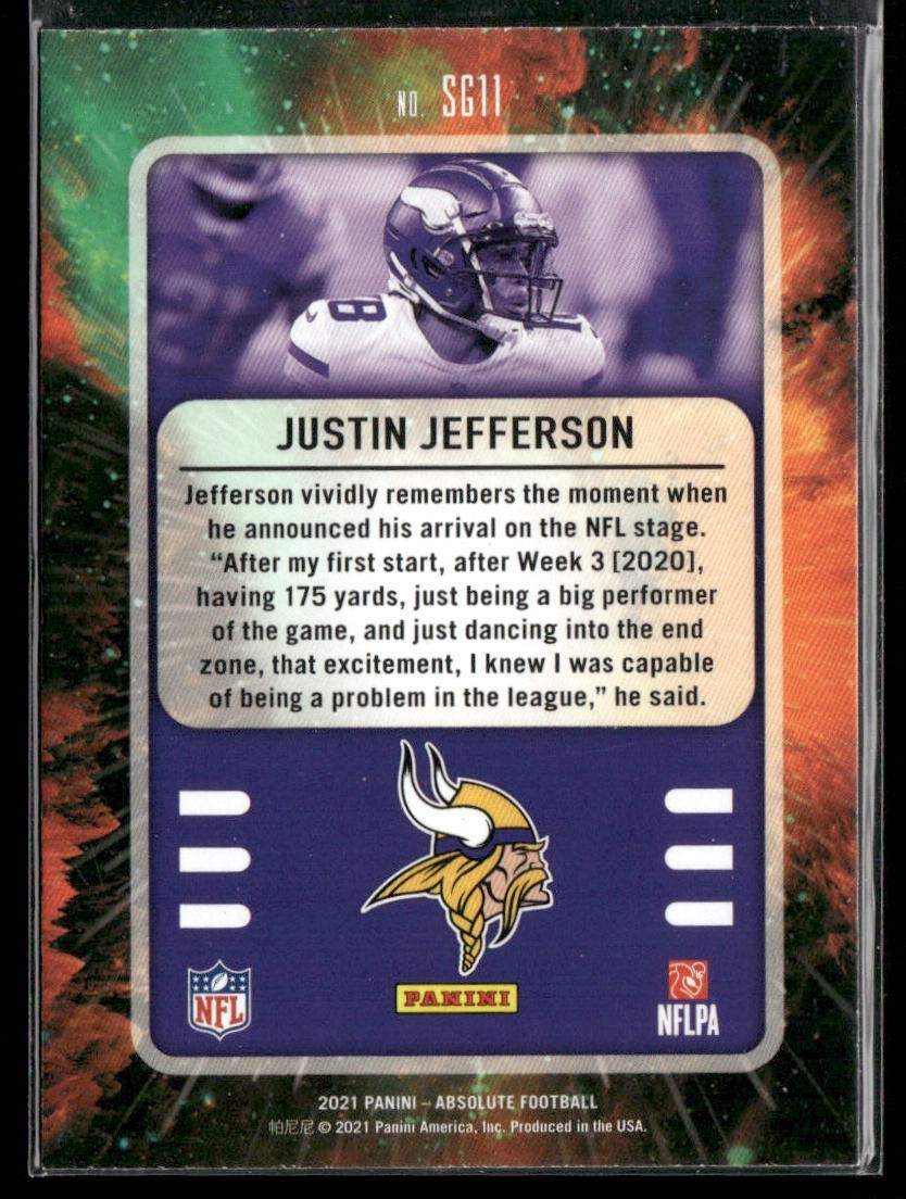 Justin Jefferson Player Lot Bundle 10 Different Football Cards JJ002 Vikings back