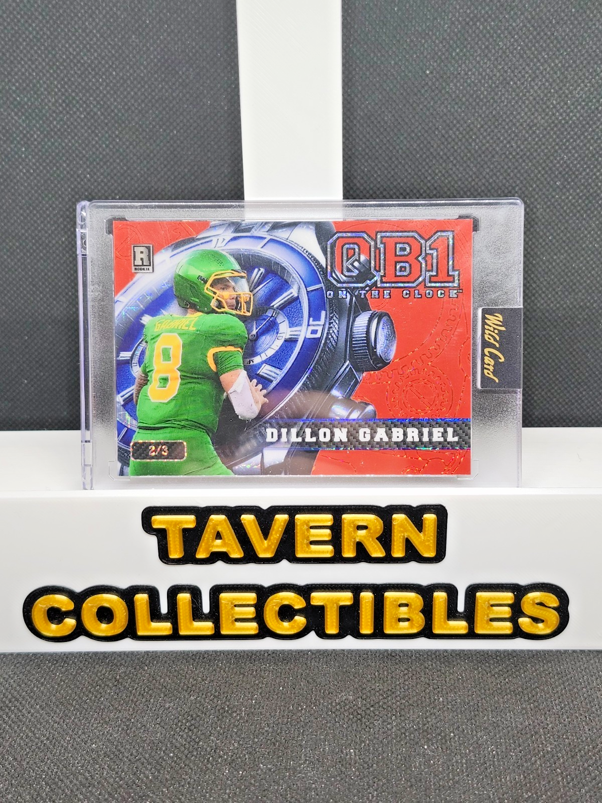 Dillon Gabriel 2024 Wild Card QB1 On the Clock Red RC /3 Cleveland Browns front