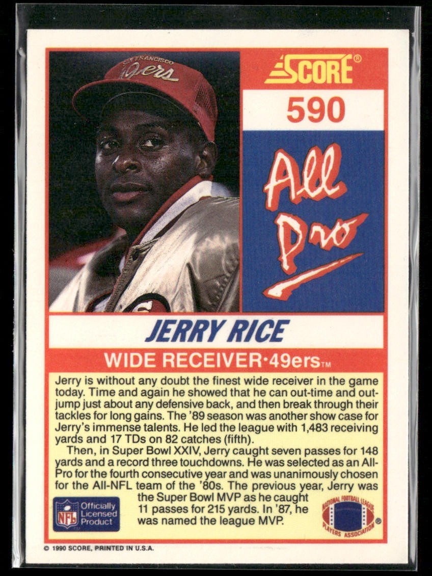 Jerry Rice Player Lot Bundle 10 Different Football Cards JR010 49ers back