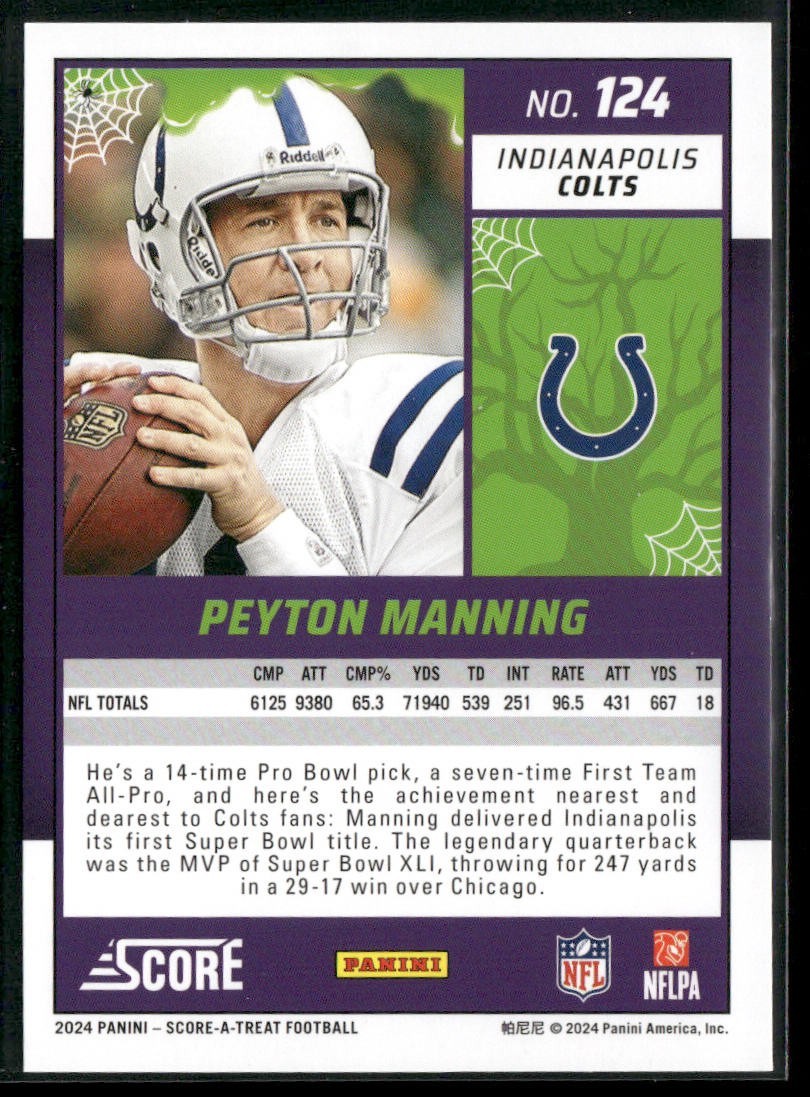 Peyton Manning Player Lot Bundle 10 Different Football Cards PM001 Colts back