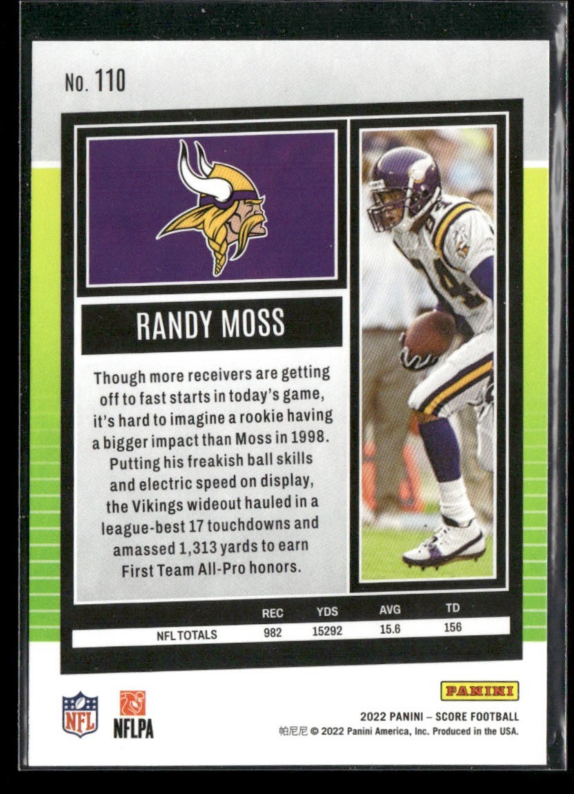 Randy Moss Player Lot Bundle 10 Different Football Cards RM002 Vikings Raiders back