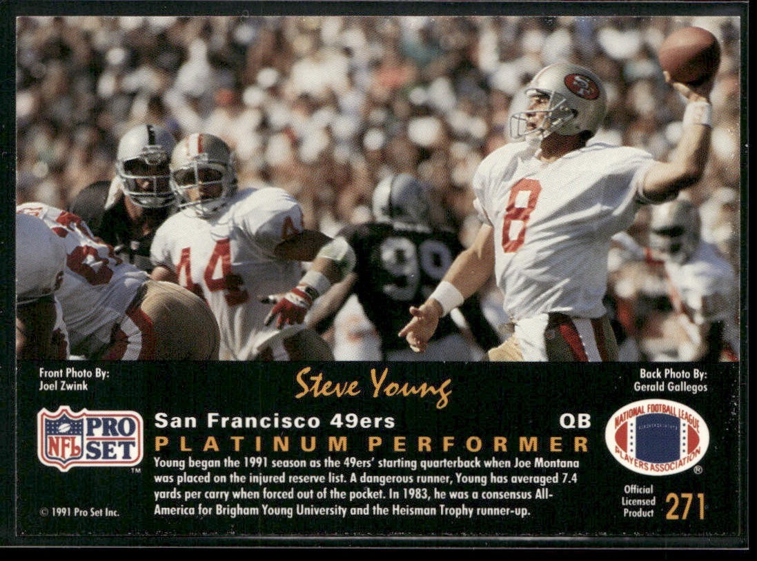 Steve Young Player Lot Bundle 10 Different Football Cards SY004 49ers back