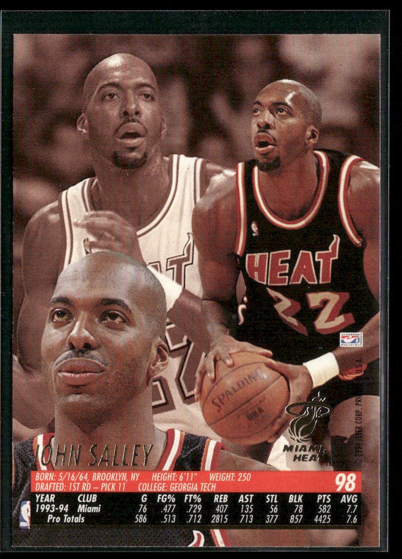 John Salley Player Lot Bundle 10 Basketball Cards JS003 Heat Pistons back