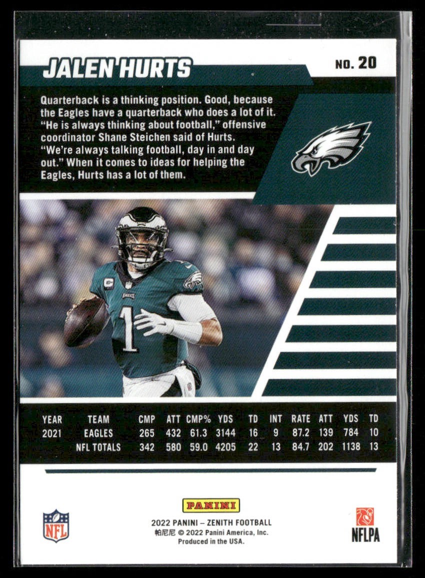 Jalen Hurts Player Lot Bundle 10 Different Football Cards JH002 Eagles back