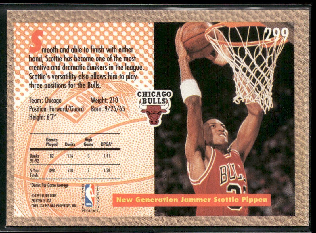 Scottie Pippen Player Lot Bundle 10 Basketball Cards SP002 Chicago Bulls back