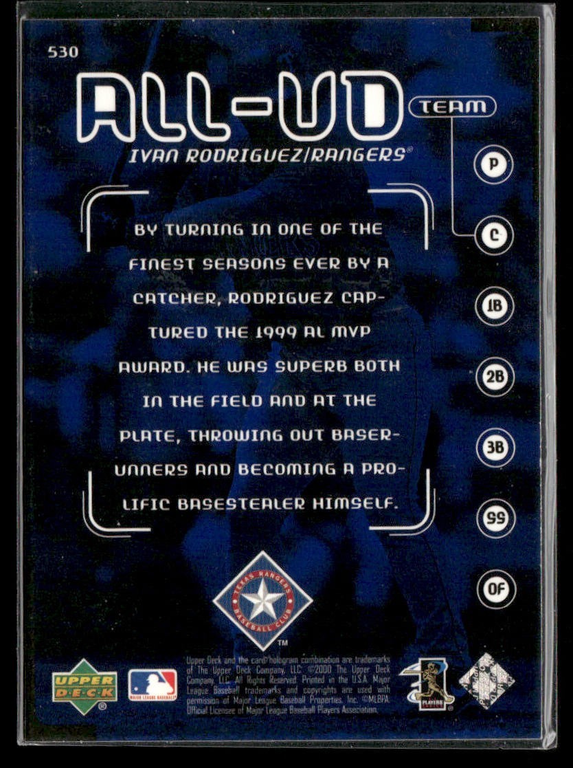 Ivan Rodriguez Player Lot Bundle 10 Different Baseball Cards IR001 Rangers back