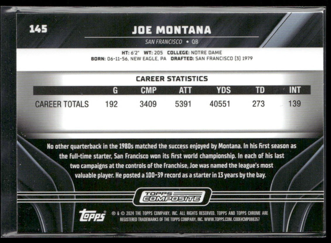 Joe Montana Player Lot Bundle 10 Different Football Cards JM003 49ers Chiefs back