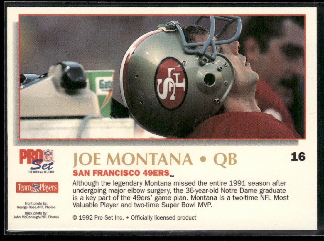 Joe Montana Player Lot Bundle 10 Different Football Cards JM006 49ers Chiefs back