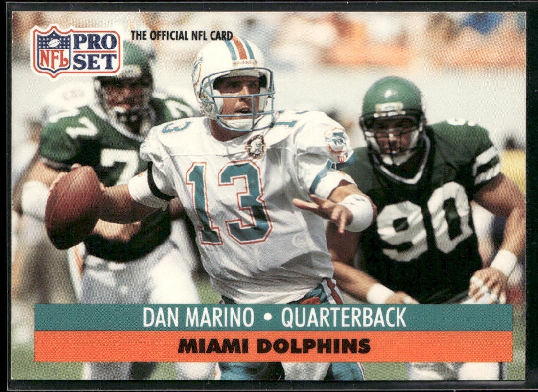 Dan Marino Player Lot Bundle 10 Different Football Cards DM002 Dolphins back