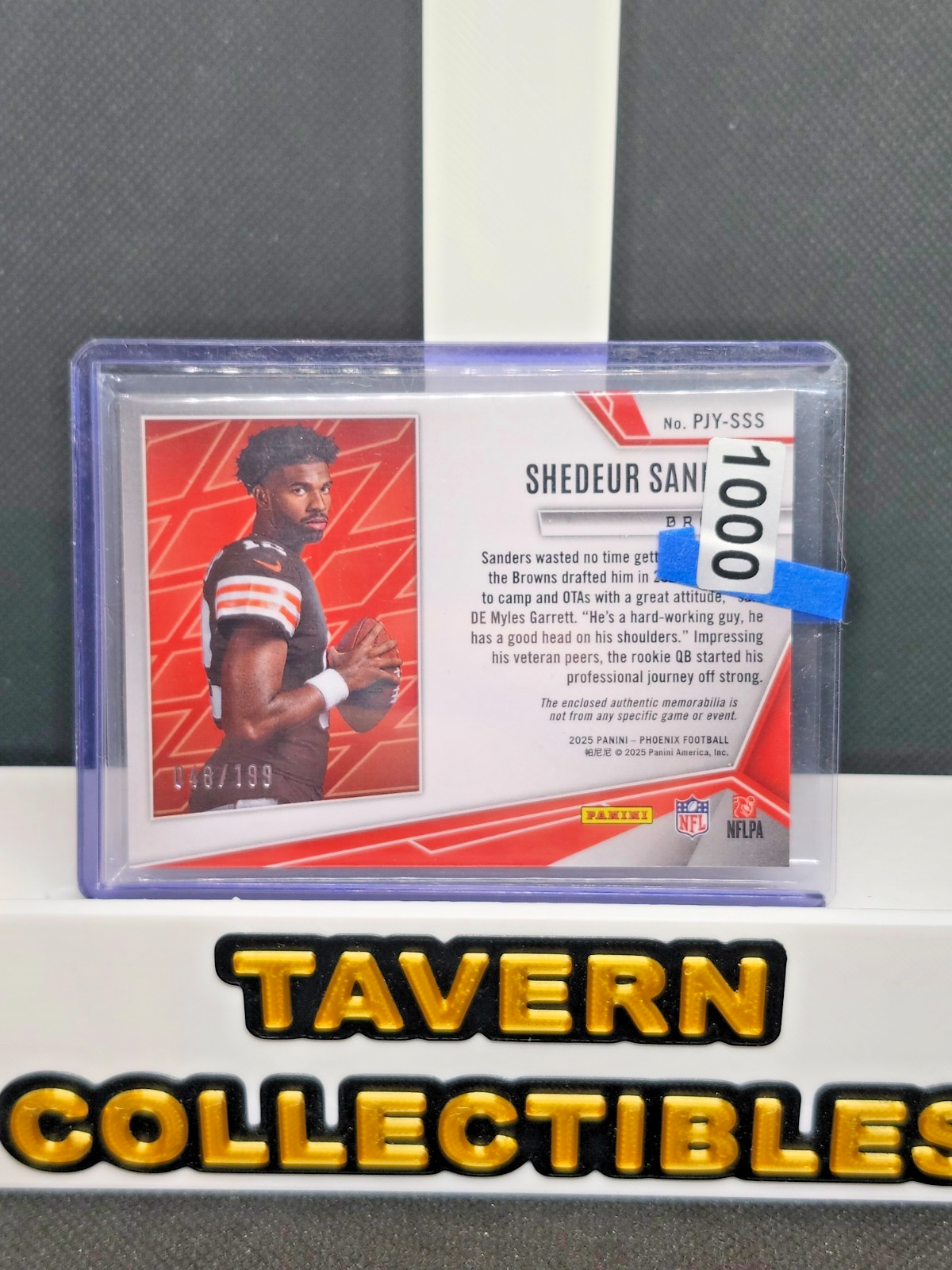 2025 Phoenix Shedeur Sanders Rookie Phenom Blue Patch Jersey SN/199 #PJY-SSS back