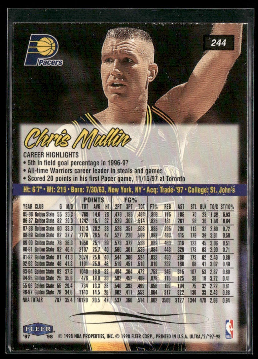 Chris Mullin Player Lot Bundle 10 Basketball Cards CM003 Warriors back