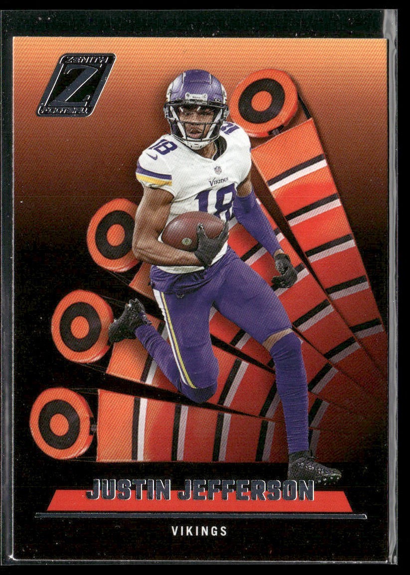 Justin Jefferson Player Lot Bundle 10 Different Football Cards JJ002 Vikings back