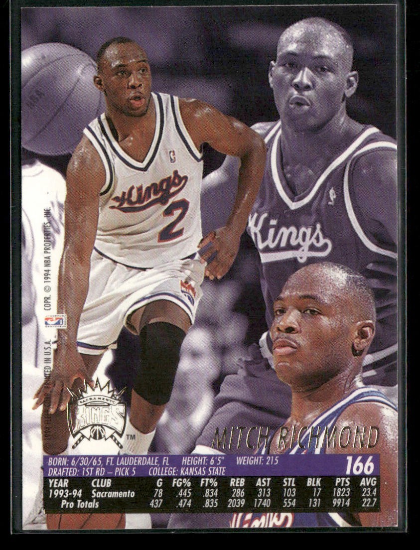 Mitch Richmond Player Lot Bundle 10 Basketball Cards MR002 Kings back