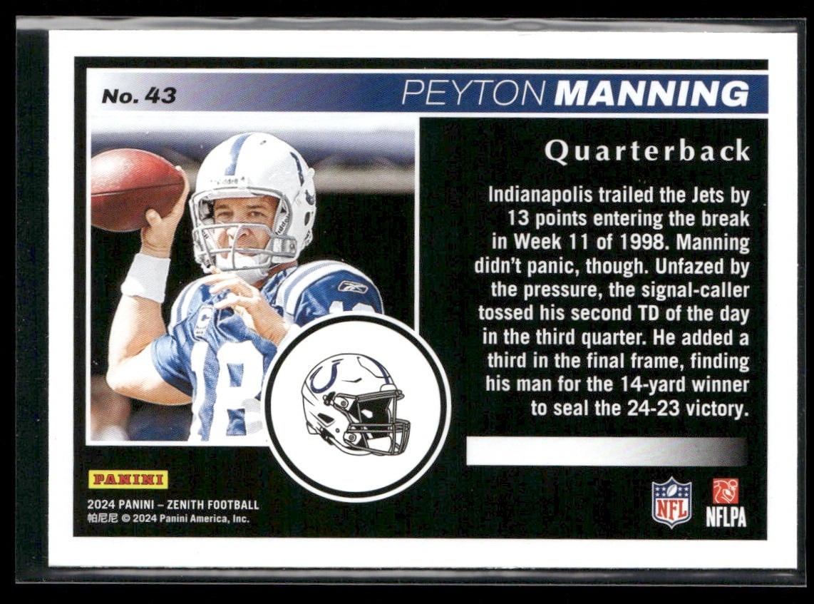 Peyton Manning Player Lot Bundle 10 Different Football Cards PM001 Colts back