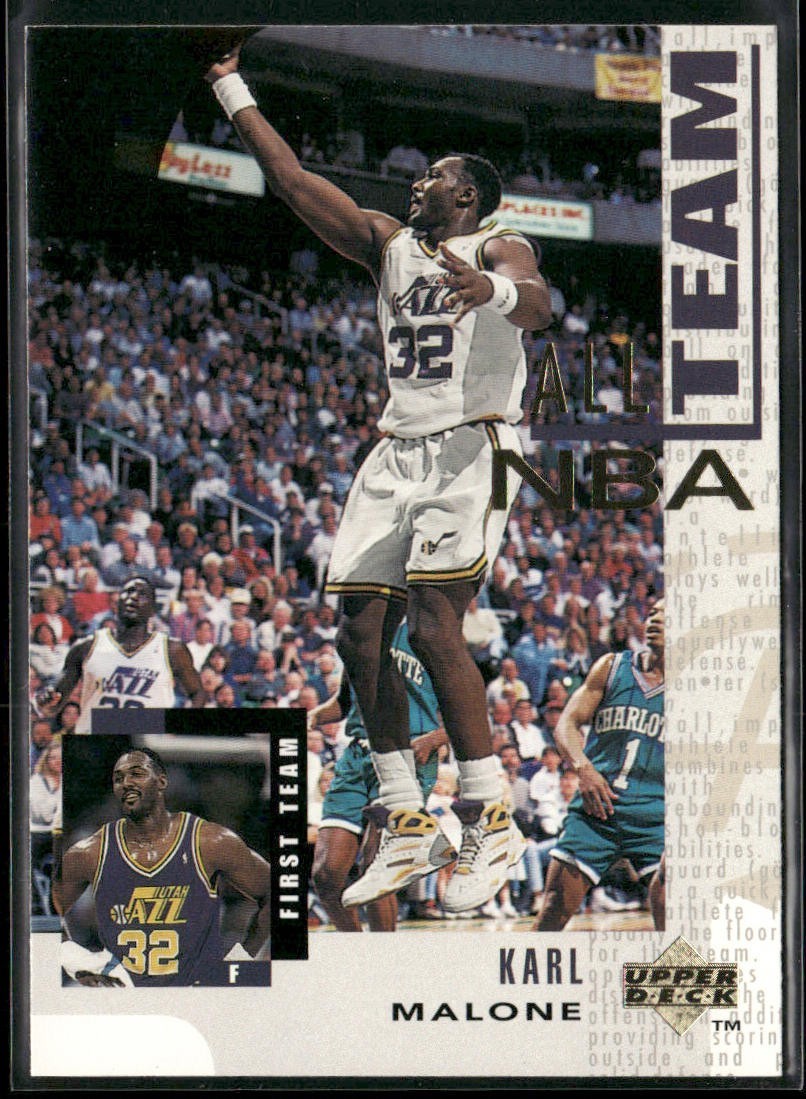 Karl Malone Player Lot Bundle 10 Basketball Cards KM001 Utah Jazz back