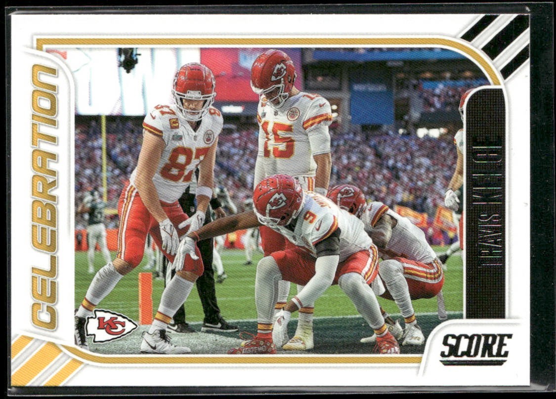 Travis Kelce Player Lot Bundle 10 Different Football Cards TK001 Chiefs back