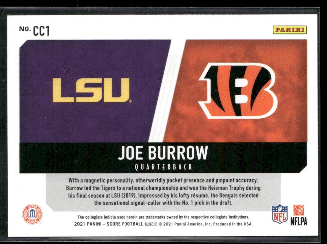 Joe Burrow Player Lot Bundle 10 Different Football Cards JB001 Bengals back