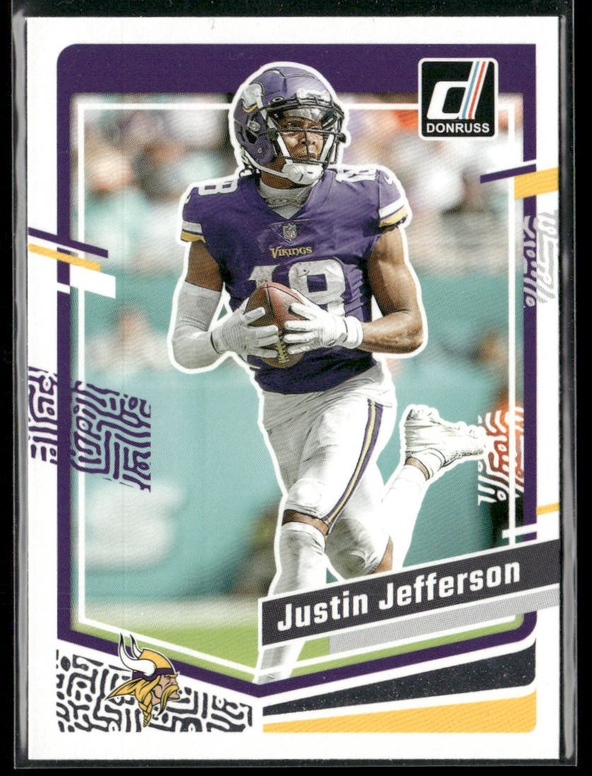 Justin Jefferson Player Lot Bundle 10 Different Football Cards JJ001 Vikings back