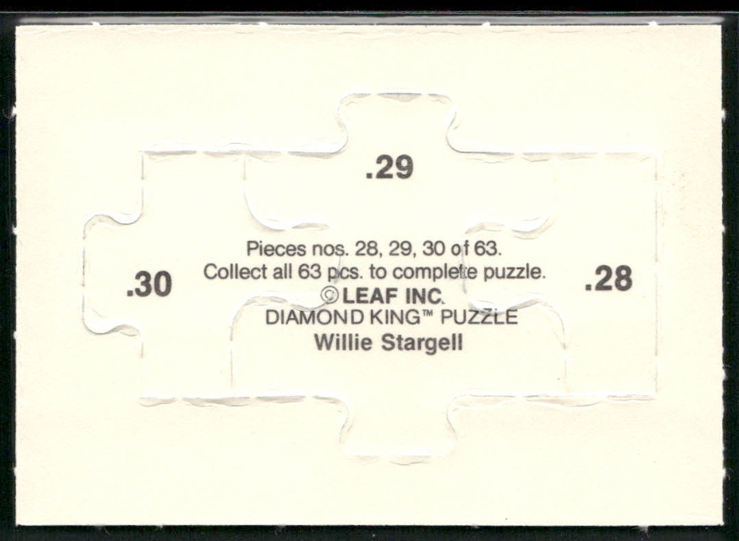 Puzzle Piece Lot Bundle 10 Different Baseball Cards P004 back