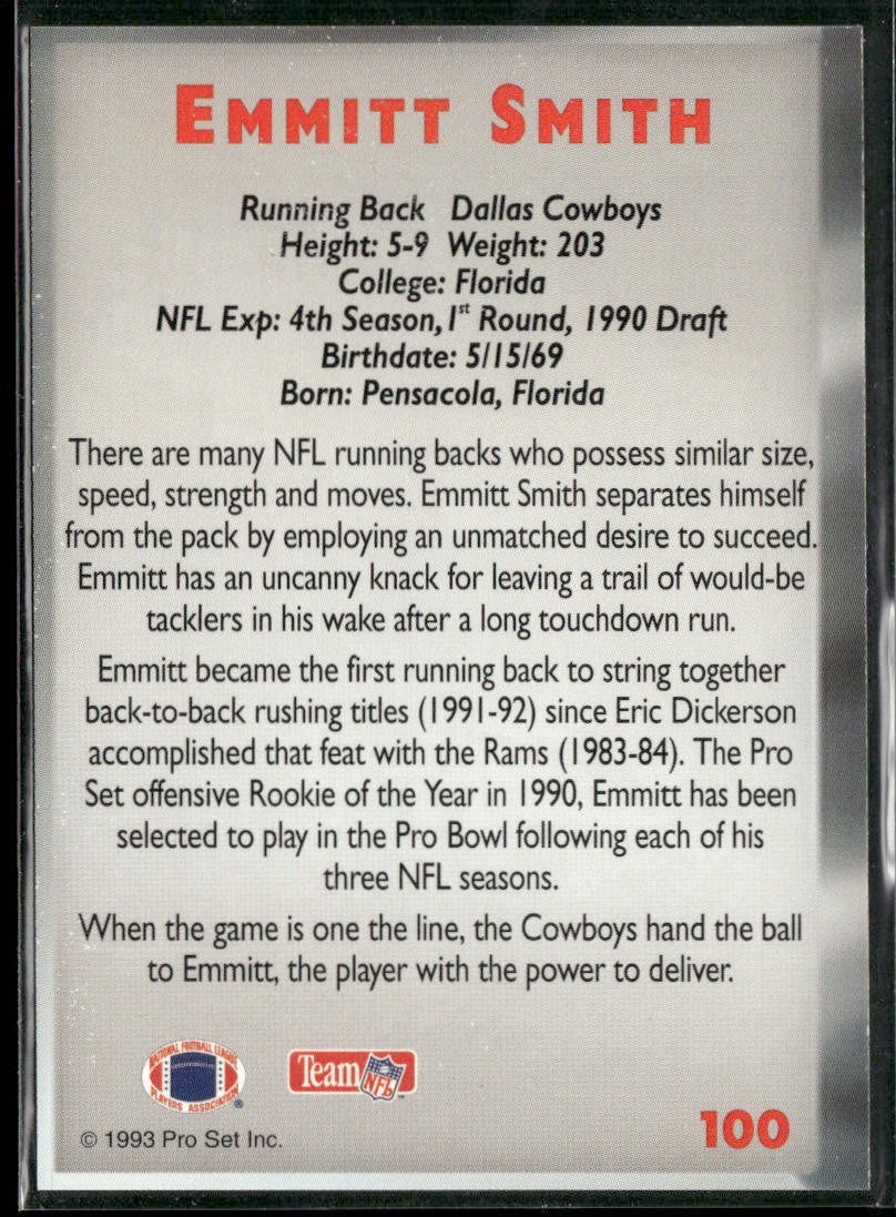 Emmitt Smith Player Lot Bundle 10 Different Football Cards ES006 Cowboys back