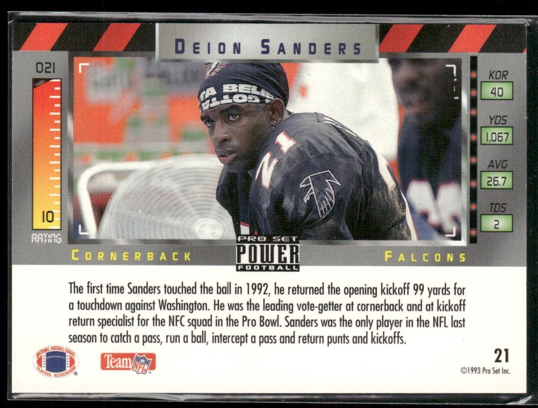 Deion Sanders Player Lot Bundle 10 Different Football Cards DS001 Falcons 49ers back
